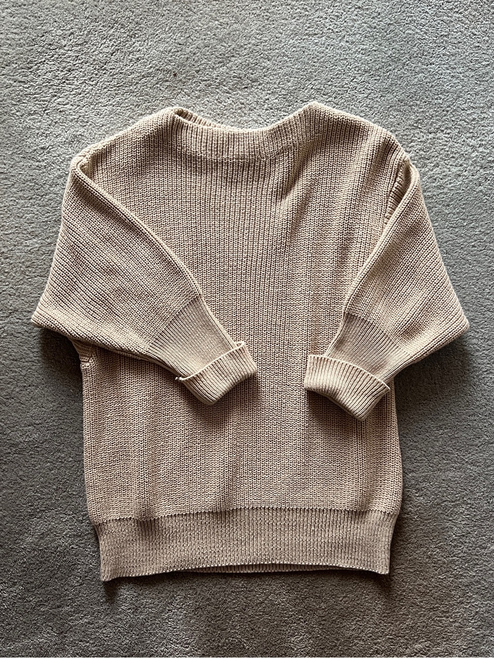 Relaxed Crewneck Sweater in Light Beige